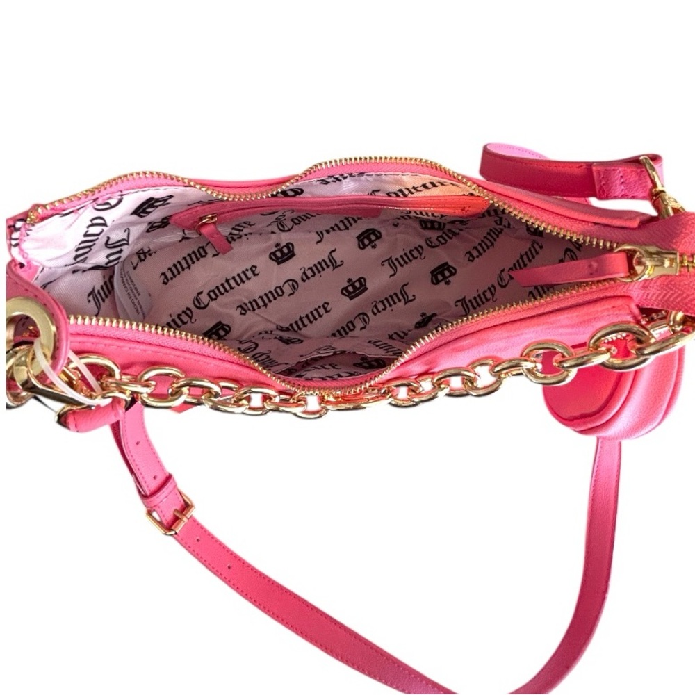 Juicy Couture Hot Pink Crossbody Bag with Gold Chain - Picture 4 of 5